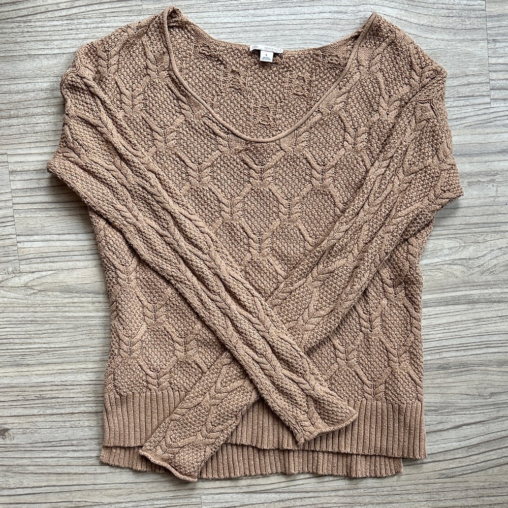 GAP Textured Knit Sweater in Brown